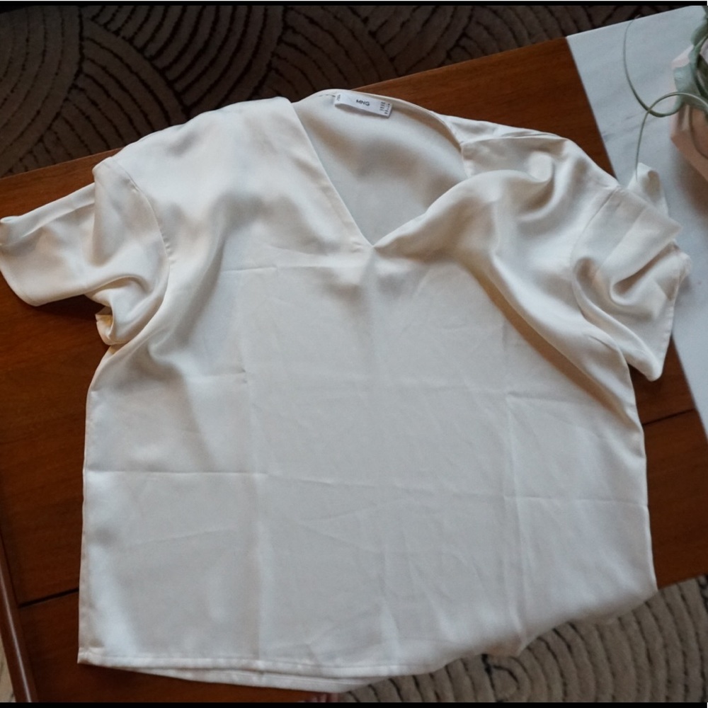 Mango v-neck satin blouse